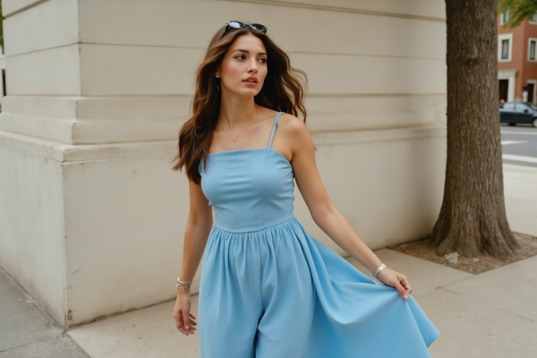 Quelle couleur avec une robe bleu ciel