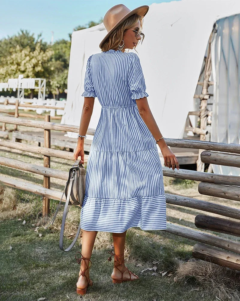 Robe chemise bleu ciel