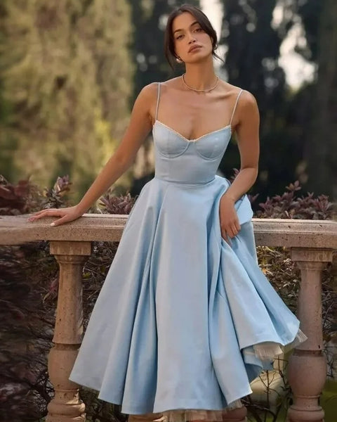 Robe vintage bleu ciel