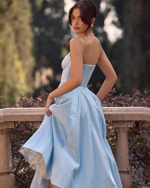 Robe vintage bleu ciel